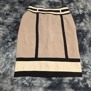 Worthington Pencil Skirt with Black and Cream Trim